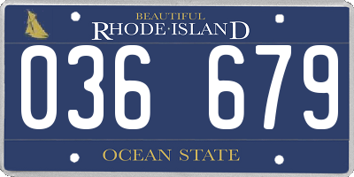 RI license plate 036679