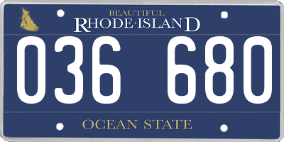 RI license plate 036680