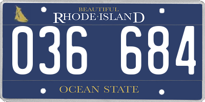 RI license plate 036684