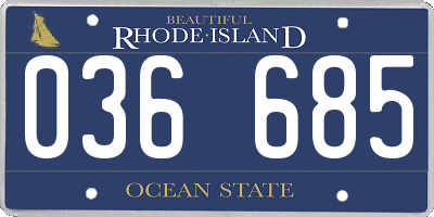 RI license plate 036685
