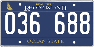 RI license plate 036688