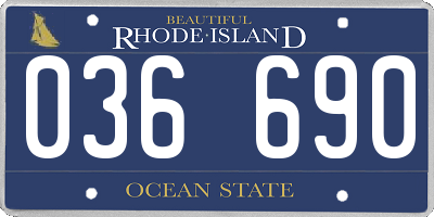 RI license plate 036690