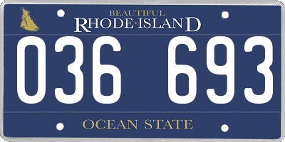 RI license plate 036693