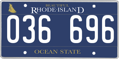 RI license plate 036696