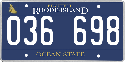 RI license plate 036698