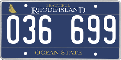 RI license plate 036699
