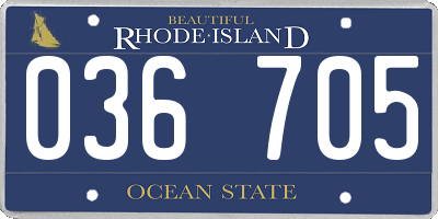 RI license plate 036705