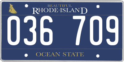 RI license plate 036709
