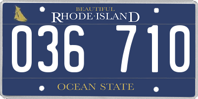 RI license plate 036710