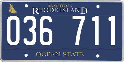 RI license plate 036711