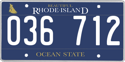 RI license plate 036712