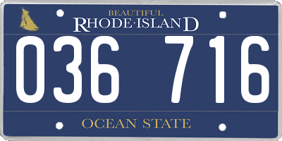RI license plate 036716