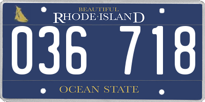 RI license plate 036718