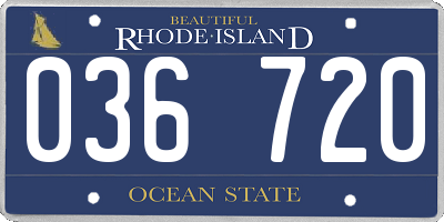 RI license plate 036720