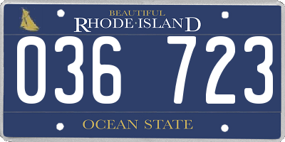 RI license plate 036723