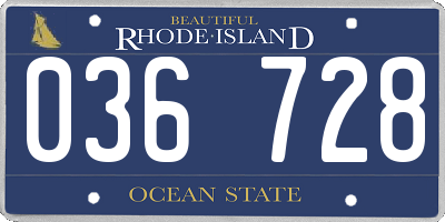 RI license plate 036728