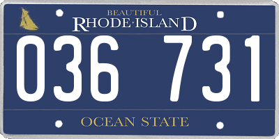 RI license plate 036731