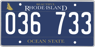 RI license plate 036733