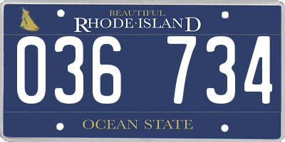 RI license plate 036734