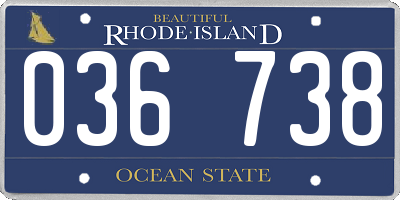 RI license plate 036738