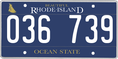 RI license plate 036739