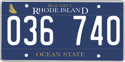 RI license plate 036740
