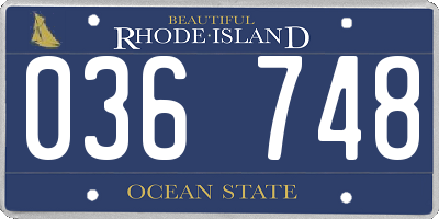 RI license plate 036748