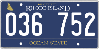 RI license plate 036752
