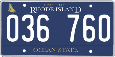 RI license plate 036760
