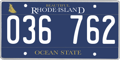 RI license plate 036762