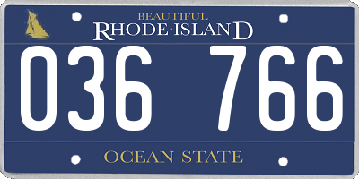 RI license plate 036766