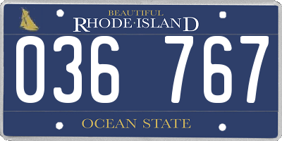 RI license plate 036767