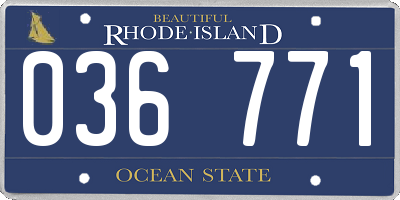 RI license plate 036771