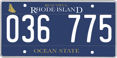 RI license plate 036775