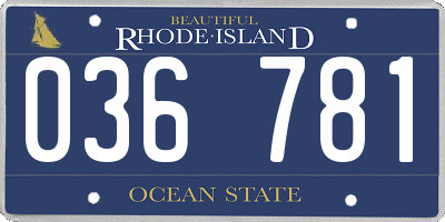 RI license plate 036781