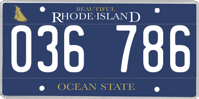 RI license plate 036786