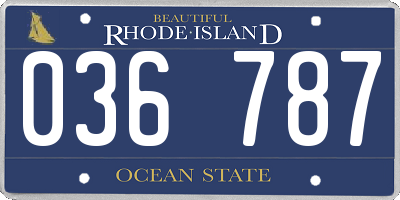 RI license plate 036787