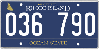 RI license plate 036790