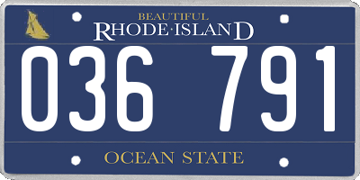 RI license plate 036791
