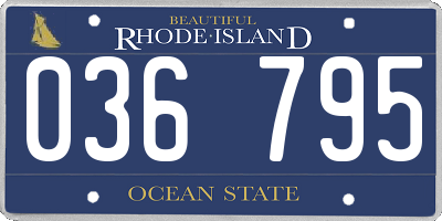 RI license plate 036795