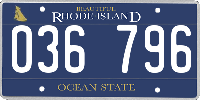 RI license plate 036796