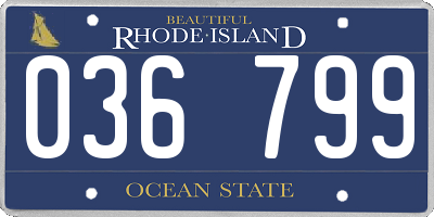 RI license plate 036799