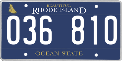 RI license plate 036810