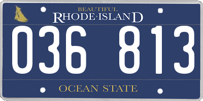 RI license plate 036813