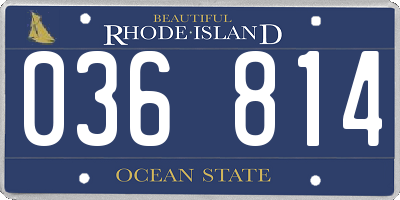 RI license plate 036814