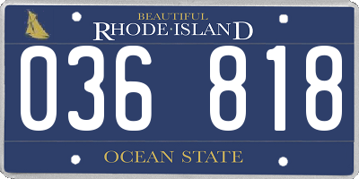 RI license plate 036818