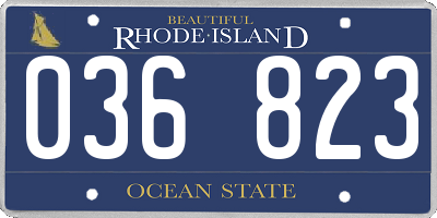 RI license plate 036823