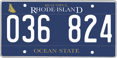 RI license plate 036824