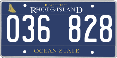 RI license plate 036828