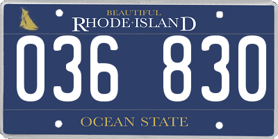 RI license plate 036830